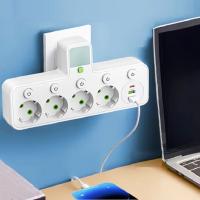 Enchufe De Pared Con Multiple De Corriente AC Y USB Tipo C Con Filtro De Red Y Interruptor Separado Adaptador Luz Universal EU Plug - details 1