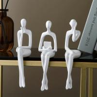 Escultura Decorativa Abstracta En Resina Blanca 1pc Decoración Moderna Para El Hogar Y La Oficina Figura De Arte Sin Marca Ni Origen Específico - details 0