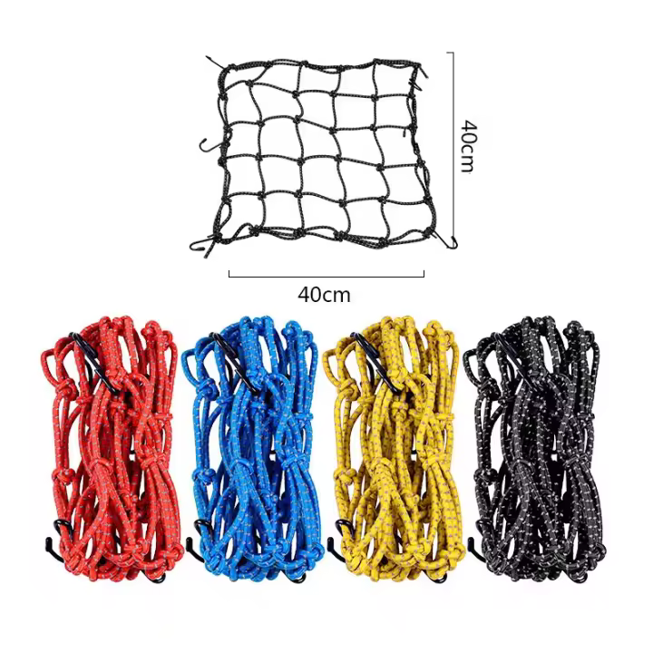 Red De Almacenamiento Elástica Reflectante Para Motocicleta 40x40cm Organizador De Bolsas De Equipaje Con Portador De Casco Accesorios De Motocicleta - 1