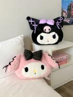Muñeca De Peluche Kawaii Kuromi Y My Melody 35X26Cm Sanrio Suave Para Decoración De Sofa Dormitorio Regalos Para Niñas - details 1