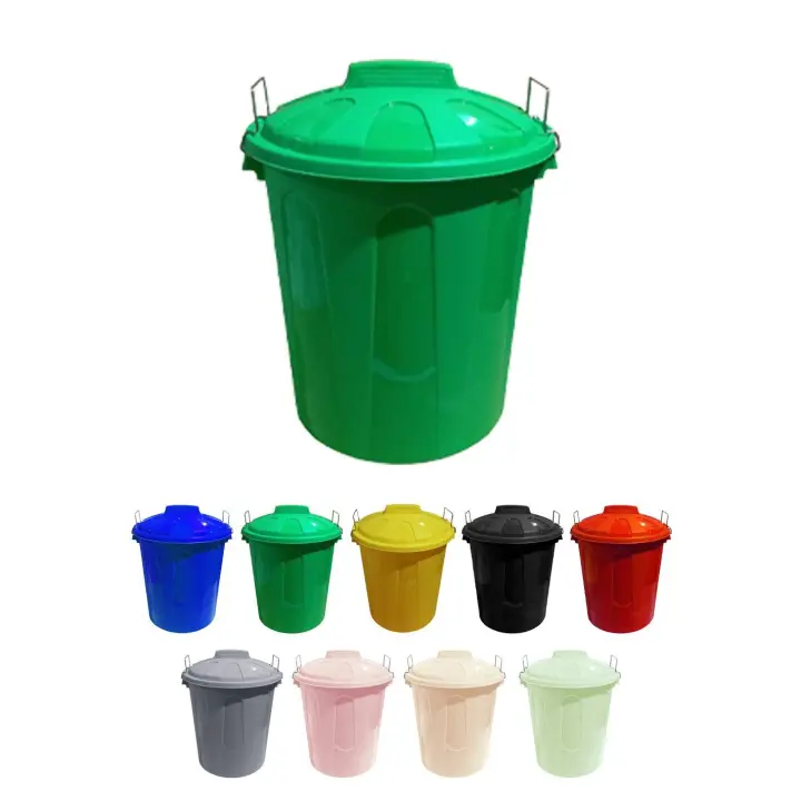 JARDIN202 - Cubo Basura de plástico con Tapadera | Cubo almacenaje y reciclar - 1