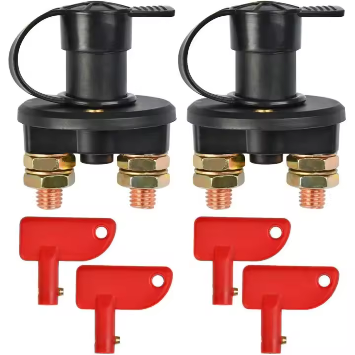 2 uds 12V/24V interruptor aislador de batería corte eléctrico automotriz, desconexión interruptor de llave extraíble/coche camión/barco - 1