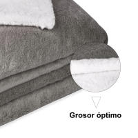 Manta Grande Caliente, Cómoda, Multiusos para Cama, Sofá Manta Borreguito Color Aleatorio Sherpa Reversible 130*160 cm. Aleatory color. - details 2