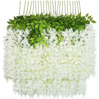 12pcs Guirnalda De Flores Artificiales De Wisteria Larga Y Gruesa De Seda Para Decoración De Casamiento Y Fiestas En Casa - details 0