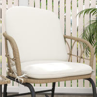 Outsunny Conjunto de Muebles de Ratán de 3 Piezas Conjunto de Mecedoras de Jardín con 1 Mesa de Centro 2 Mecedoras y Cojines para Jardín Terraza Patio Crema y Beige - details 3