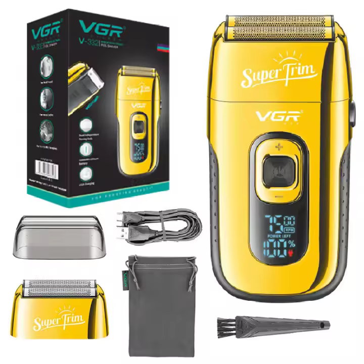 Afeitadora Eléctrica Recargable VGR Para Hombres Cabello Y Barba Afeitadora Eléctrica Lavable Cabeza Flotante Seco Y Húmedo - 1