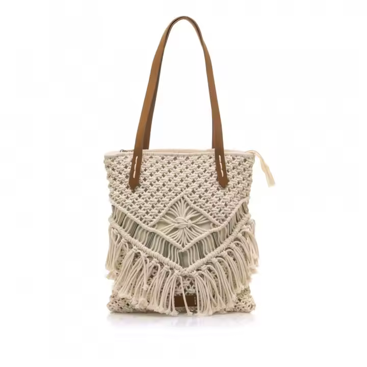 Bolsos sport de mujer MUSTANG MANAY C55728 BOLOS FLECOS MACRAME CRUDO/CUERO 32108 24V - 1