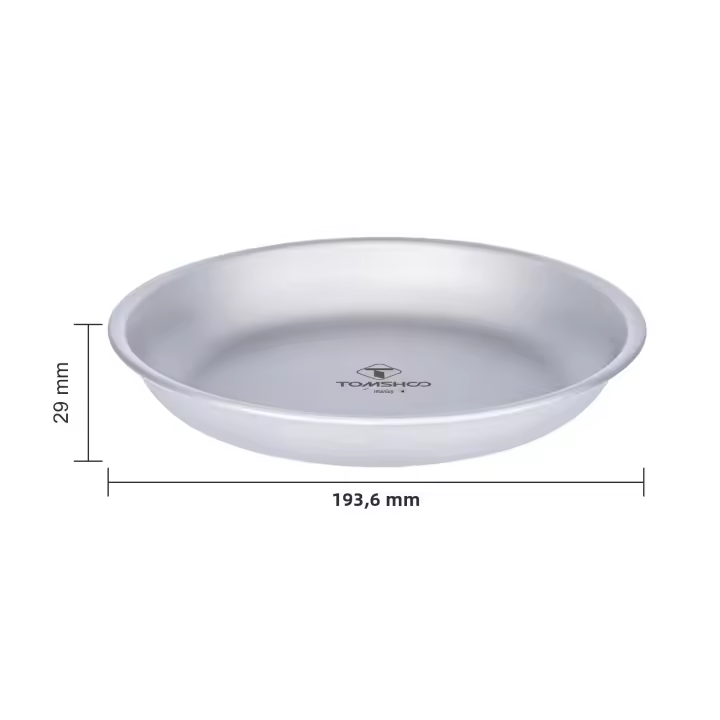 Plato De Camping Ultraligero De Titanio Tomshoo Redondo Portátil Para Exteriores Y Viajes Incluye Utensilios No Desechables - 1