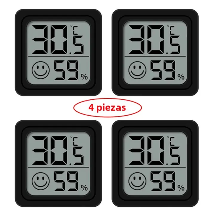 4pcs Termómetro Higrómetro Digital Individuales Monitoreo Electrónico De Temperatura Y Humedad Para Interior Y Exterior Ideal Para Habitaciones Bebés - 1