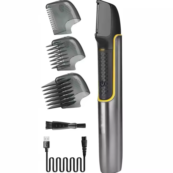 Recortadora de Vello Corporal para helbres, recortadora de Vello recargable para Zona Pública, espalda, rostrum, pierna y Beard, use en seco y Húmedo with La Cuchilla de repuesto adicional - 1