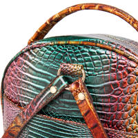 Mochila De Lujo Con Patrón De Cocodrilo Vintage Viaje Clásico Preppy Escuela Mochila De Día Para Mujer Material PU - details 8