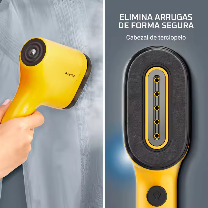 Plancha Cepillo de vapor ROWENTA DR2026D1  | Almohadilla de terciopelo y almohadilla quitapelusas, Vapor continuo 20 g/min, Amarillo - 1