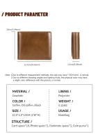 Cartera De Cuero Genuino Para Hombre WESTAL Con Bolsillo Para Monedas Y Tarjetas Tres Hojas Cierre De Cordón Casual - details 6