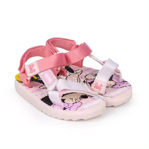 Sandalias playa velcro Minnie Mouse 6411 en rosa. Producto oficial Disney - 1