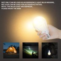 Bombilla LED Recargable Con Control Remoto Luz Blanca Cálida Lámpara De Emergencia Sin Control Remoto Vida Útil De 25000 Horas - details 1