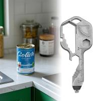 Multiherramienta 24 en 1, herramienta de bolsillo portátil de acero inoxidable con forma de llave, llavero con abrebotellas, llave inglesa de supervivencia al aire libre, herramienta universal, mini - details 2