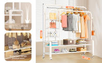 Burro Ropa,Burro ropa con ruedas,Perchero burro ropa resistente,Burro ropa con 4 layers of storage(blanco) - details 5