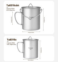 Tiartisan Taza De Camping De Titanio Puro Con Manija Plegable Ultraligera Portátil Para Senderismo Y Acampar Vaso De Agua Deportiva - details 8