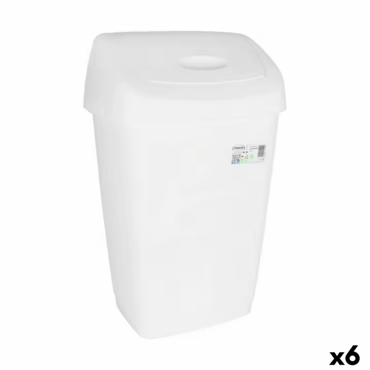 Papelera Tontarelli Aurora Basculante Blanco 50 L (6 Unidades) - 1