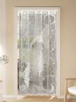Cortina De Puerta De Encaje Transparente Para Ramadan Con Sol Y Luna Decorativa Para Salón Cocina Marco De Puerta Barreira De Protección - details 2