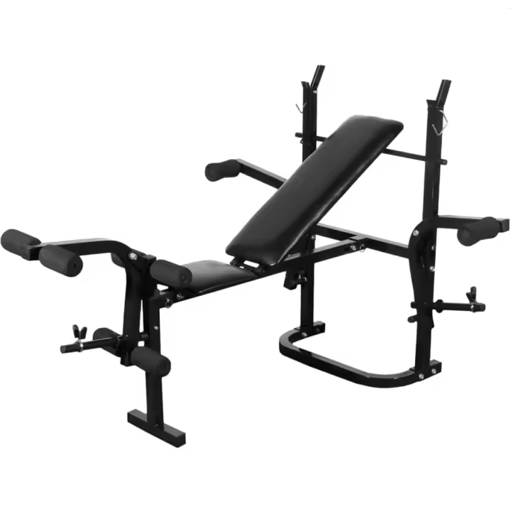 vidaXL Banco de musculación negro - 1