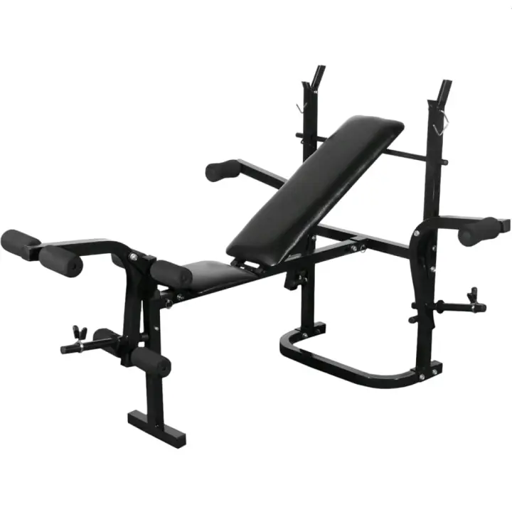 vidaXL Banco de musculación negro - 1