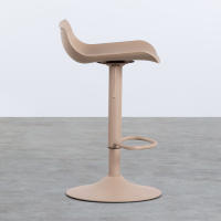 ORION91 Taburete Alto AMBROSIO Regulable en Polietileno y Metal (41x90x41cm) Color Marrón Comedor Oficina Salón Teletrabajo Cocina - SpazioLuzio - details 0