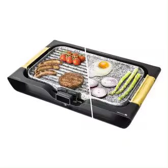 CECOTEC 03004 Plancha eléctrica antiadherente con superficie mixta en color negro Rock&Water 3000 - 1
