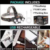 Linterna Frontal LED Recargable USB Mini Portátil Para Emergencias Caza Pesca Y Camping Lámpara Frontal De Viaje - details 5