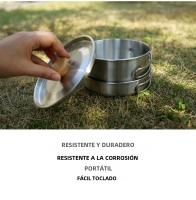 Juego De Ollas Para Camping NOBANA De Acero Inoxidable 304 Kit De Cocina Al Aire Libre Equipamiento De Picnic Y Senderismo - details 4