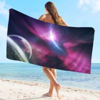 Toalla De Playa Absorbente Y Secado Rápido Con Diseño De Arte Del Universo Estelar Y Planetario Microfibra Para Yoga Natación Y Senderismo - details 8
