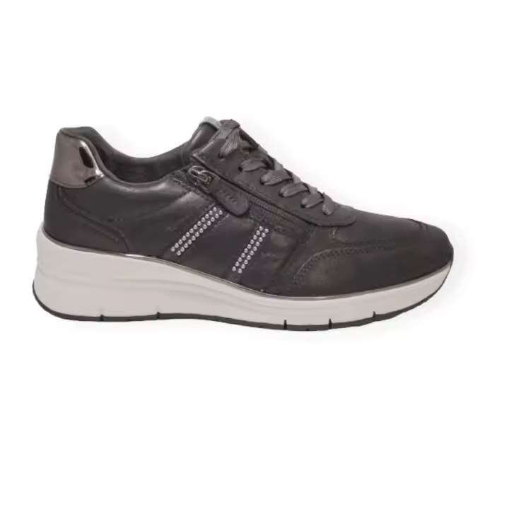 ZAPATO CON CORDON TAMARIS 23763 ANTRACITE ANCHO ESPECIAL CON CUÑA DE 3 CENTIMETROS - 1