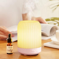 Household essential oil aromatherapy machine automatic sprayer bedroom aroma diffuser with night light humidifier, wood grain + colored lights - details 1