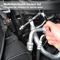 FOCSE Juego De Llaves De Encaje 46 Piezas 1/4 Pulgada Con Juego De Puntas Y Barra De Extensión Para Reparación De Automóviles Material De Acero Al Carbono - details 6