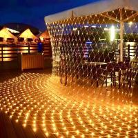3X2M LED De Exterior Telar De Red De Pesca Con Luces De Malla Decoración De Jardín Para Navidad Fiesta Boda Año Nuevo Guirnalda Decorativa - details 3