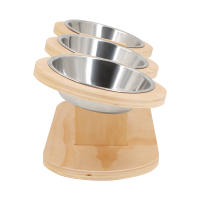 Alfombra De Comida Y Agua Para Gatos Con 3 Cuencos Incluidos Soporte De Madera Elevado Con Inclinación De 15 Grados Para Perros Recién Nacidos Material De Acero Inoxidable - details 3