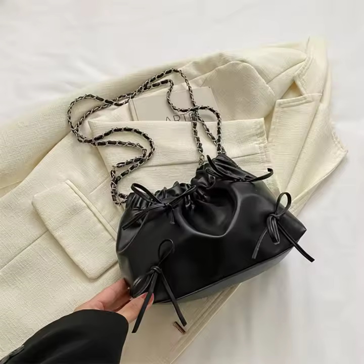 Bolso De Hombro Para Mujer Diseño Pliega Unilateral Cuero PU Bolso De Mano Sencillo Casual Bolso De Buho Pequeño Con Cremallera - 1