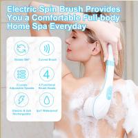 Juego de Pinos corporales Eléctricos, Pecador de baño recargable e impermeable, Pecador giratorio para la piel con 4 cabinas de Pecador para liar, masajear y exfoliar para Mujeres y Hombres - details 0