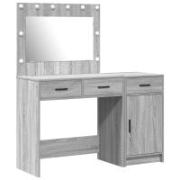 Conjunto de tocador de 2 piezas vidaXL con LED en gris de madera de ingeniería Sonoma - details 1