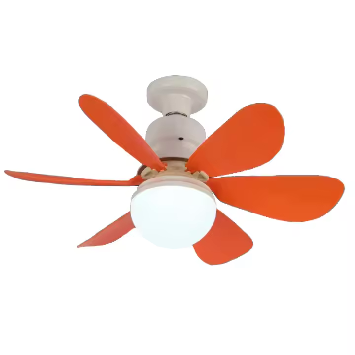 Ventilador de techo 52cm with Luz y Mando Distancia, ventilador de techo Silencioso, base E27 40 W, 6 Aspas, 3 velocidades, Luz Fría/Neutra/Cálida, adaptado para dormitorio, Salón - 1