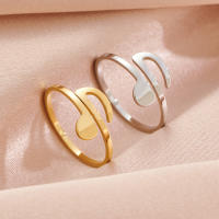 Anillo Abierto Ajustable De Acero Inoxidable Para Mujer Joyería Musical Regalo Para Cumpleaños Boda Calidad Alta Estilo Casual/Sporty - details 1