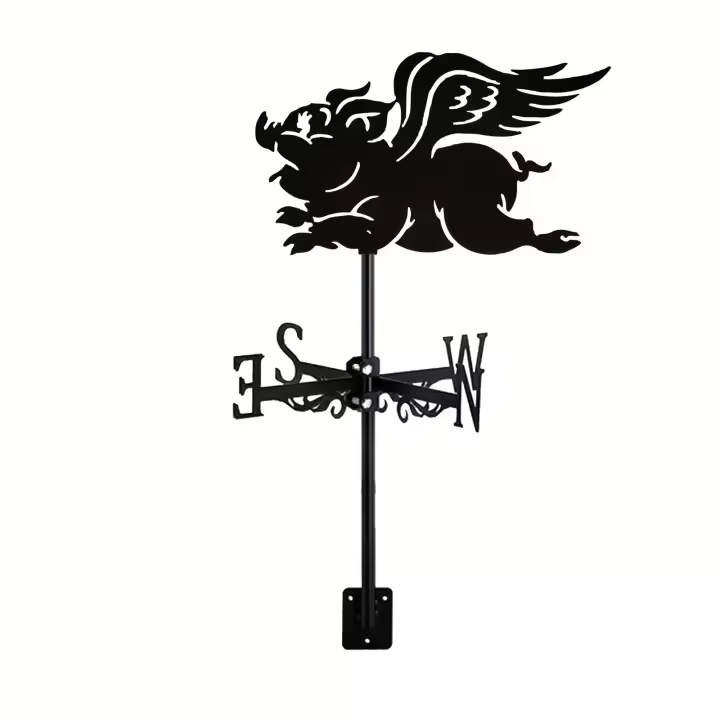 Weathervane De Metal Silueta Artística Decorativa Para Jardín Casa Granja Valla Puerta De Mascota Uso En Techo O Cerca - 1