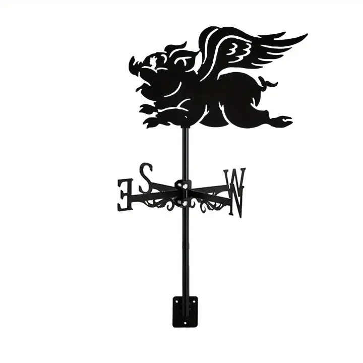 Weathervane De Metal Silueta Artística Decorativa Para Jardín Casa Granja Valla Puerta De Mascota Uso En Techo O Cerca - 1