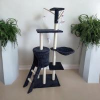 Árbol Rascador Gris 50x35x138cm Arbol para Gatos con Plataforma Torre Rascador Escalador para 2-3 Gatos Medianos Estable Rascador con Nidos Hamaca Plataformas Juguete Poste De Sisal Natural ref 51093 - details 2