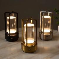 Lámpara De Mesa LED Aluminio Cristal Restaurante Barra Luz De Escritorio Dimmable 5200mAh Carga USBInterruptor Táctil Decoración Dormitorio - details 6