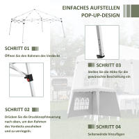 Gazebo plegable de 2,4x2,4 m with Paredes Laterales Ajustables en Altura | Protección UV 50 + para Jardín y Balcón | Estructura de Madera de Arce & Durable Oxford Canvas | Bolsa de Transporte Includes - details 2