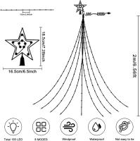 Luces De Navidad Estrella De Cinco Puntos Solar Para Jardín Fiesta Decoración De Árbol De Navidad Impermeables Luz De Fairy - details 12