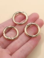 5pcs Hebilla De Primavera Para Llavero Anillo KC Color Dorado Abreable Gancho De Carabiner Redondo Bisagra De Metal Aleación De Zinc - details 5