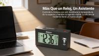 SODANY Despertador Digital Proyector Reloj Mesa con Pantalla LCD Sensor de Sonido Temperatura Fecha y Alarma a Pilas - details 3
