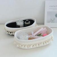 Cesta De Almacenamiento De Algodón Con Borla Estilo Pastoral Para El Hogar Y Sala De Estar Caja De Almacenamiento Ecológica Y Espaciosa Para Artículos Variados - details 2